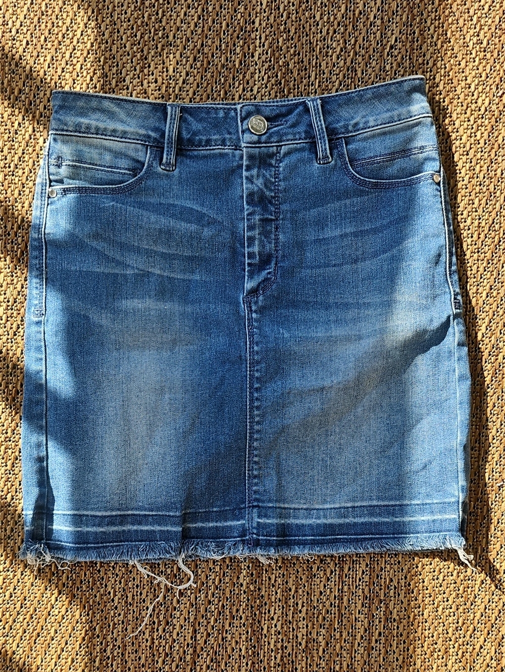 bebe Blue Denim Mini Skirt